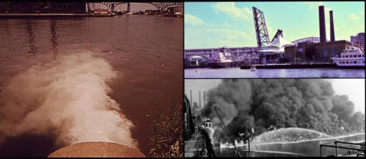 Cuyahoga River on fire and restored today